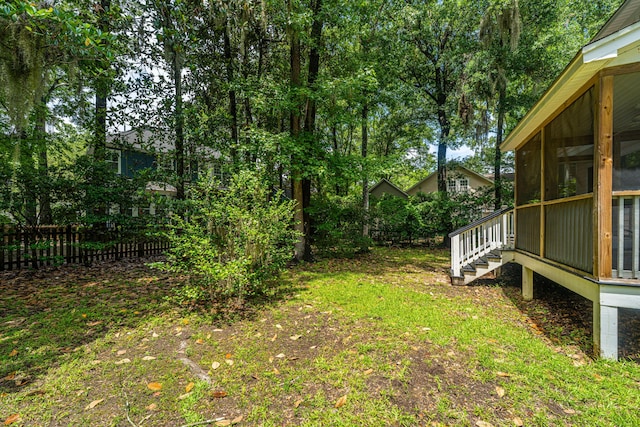 3005 Macbeth Creek Dr, Charleston, SC 29414 - view of yard featuring a sunroom and stairs