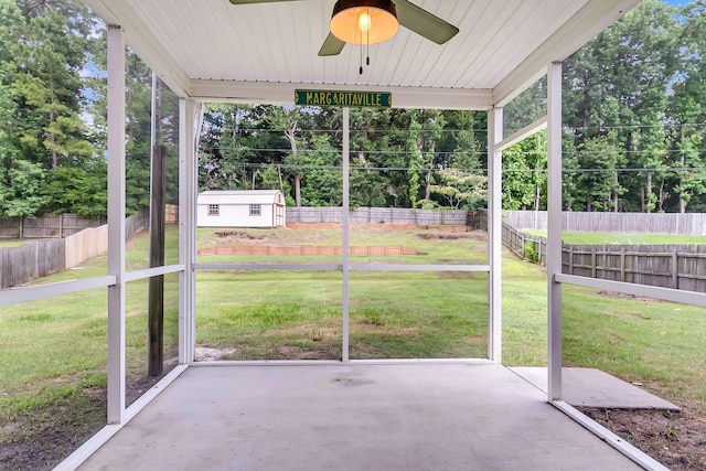 127 Rawlins Dr, Summerville, SC 29485 - unfurnished sunroom with a ceiling fan