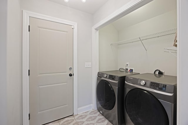 1506 Southwick Dr, Johns Island, SC 29455 - laundry room featuring independent washer and dryer, baseboards, and light tile patterned floors