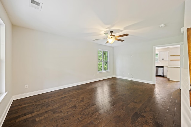 1506 Southwick Dr, Johns Island, SC 29455 - empty room with ceiling fan, dark wood finished floors, baseboards, and a smoke detector