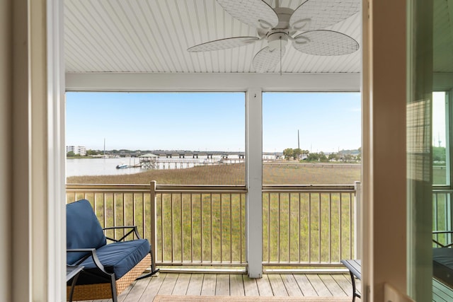 116 W 2nd St, Folly Beach, SC 29439 - sunroom / solarium with a water view and plenty of natural light