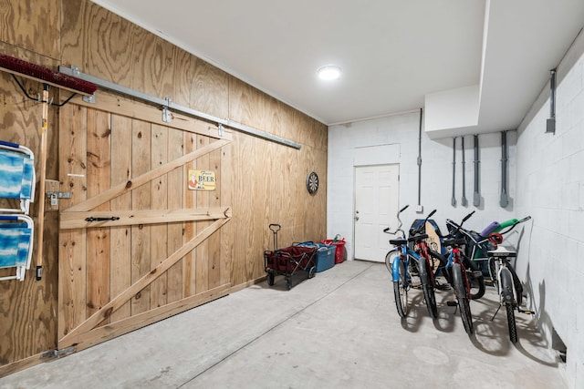 116 W 2nd St, Folly Beach, SC 29439 - garage with wooden walls