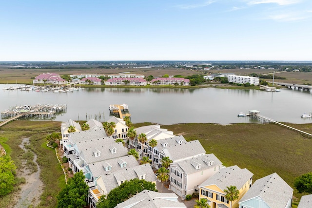 116 W 2nd St, Folly Beach, SC 29439 - aerial view of residential area with a large body of water