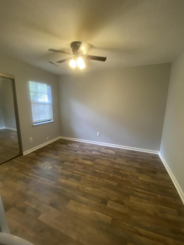 8254 Timberidge Ct, North Charleston, SC 29420 - empty room featuring a ceiling fan and dark wood-style flooring