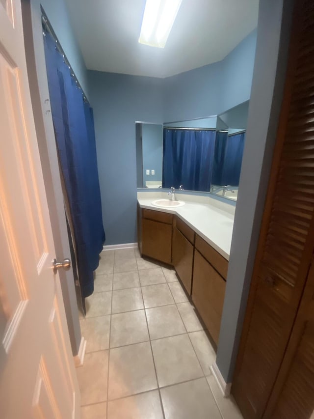 8254 Timberidge Ct, North Charleston, SC 29420 - full bathroom featuring vanity, tile patterned flooring, and a shower with shower curtain