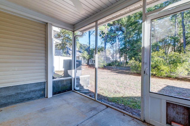 view of unfurnished sunroom