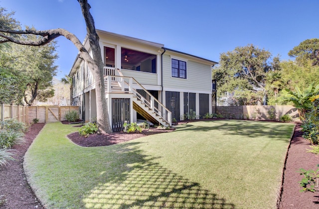828 Bridge Point Cir, Mount Pleasant, SC 29464 - back of property featuring stairs and a sunroom