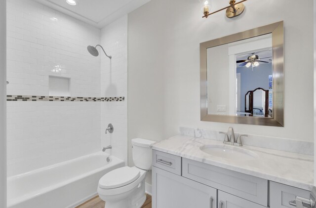 828 Bridge Point Cir, Mount Pleasant, SC 29464 - bathroom with vanity, toilet, shower / tub combination, and wood finished floors