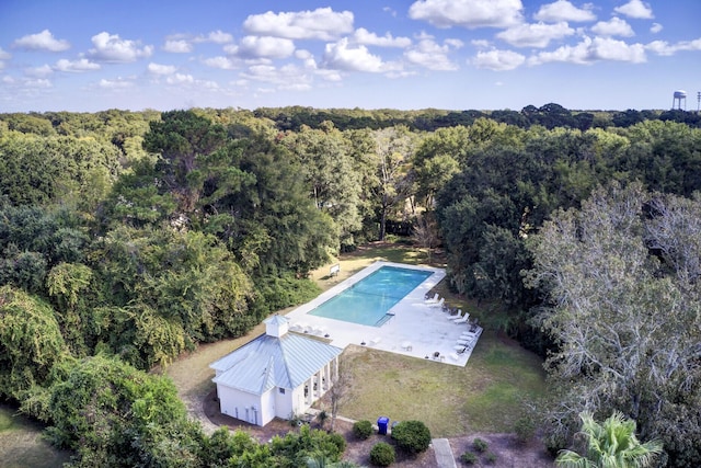 828 Bridge Point Cir, Mount Pleasant, SC 29464 - drone / aerial view of a heavily wooded area and a pool area