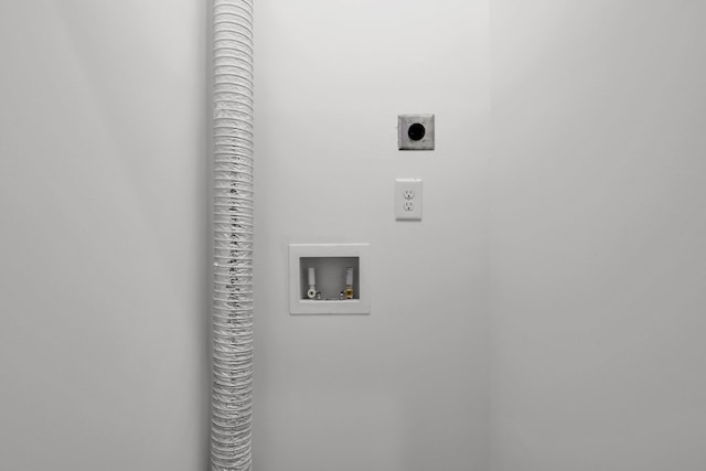 clothes washing area featuring electric dryer hookup and hookup for a washing machine
