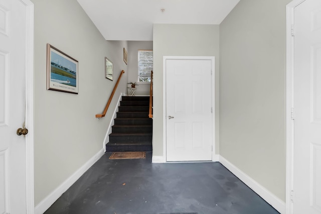 1604 Basildon Rd, Mount Pleasant, SC 29466 - stairs with concrete flooring and baseboards