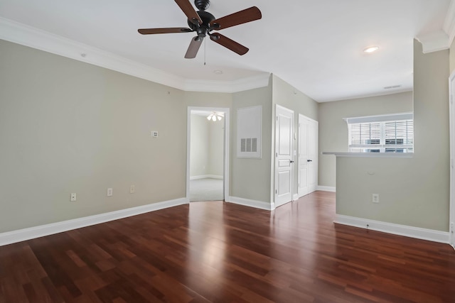 1604 Basildon Rd, Mount Pleasant, SC 29466 - unfurnished room featuring a ceiling fan, wood finished floors, crown molding, and recessed lighting