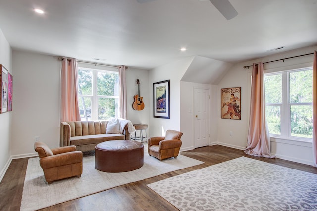 1081 Groves Manor Ct, Mount Pleasant, SC 29464 - living room with healthy amount of natural light, wood finished floors, baseboards, and recessed lighting