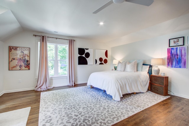 1081 Groves Manor Ct, Mount Pleasant, SC 29464 - bedroom with lofted ceiling, ceiling fan, wood finished floors, and baseboards