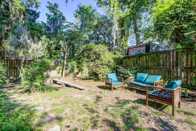 1081 Groves Manor Ct, Mount Pleasant, SC 29464 - fenced backyard with an outdoor hangout area
