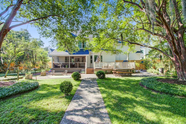 1081 Groves Manor Ct, Mount Pleasant, SC 29464 - rear view of house with a deck and a sunroom