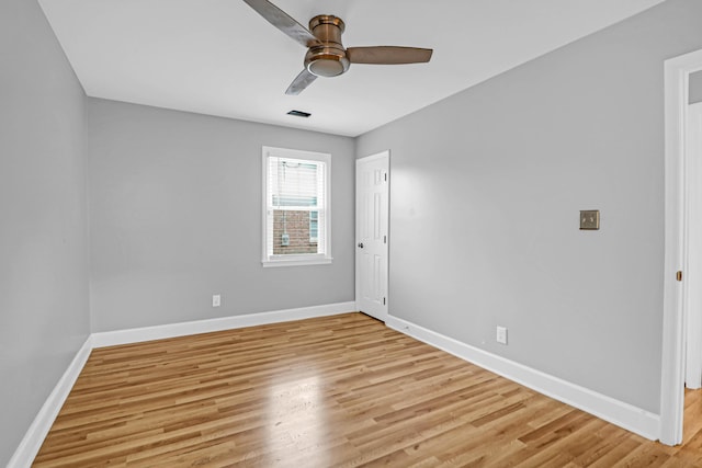 1873 Hazelwood Dr, Charleston, SC 29407 - empty room with a ceiling fan, baseboards, light wood-style floors, and visible vents