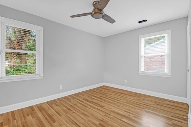 1873 Hazelwood Dr, Charleston, SC 29407 - unfurnished room featuring baseboards, light wood-style floors, and a ceiling fan