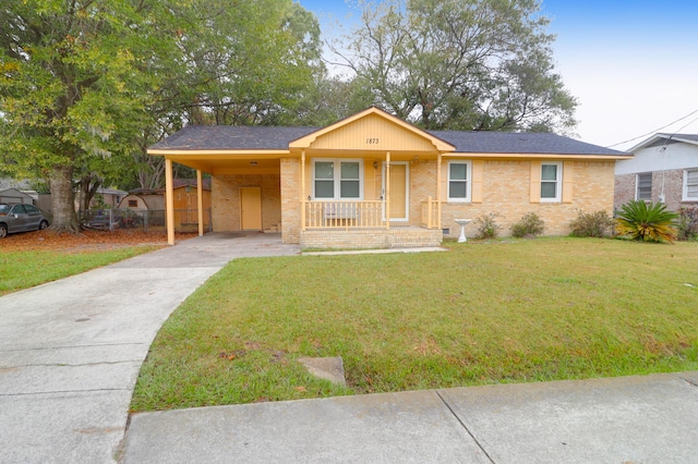 1873 Hazelwood Dr, Charleston, SC 29407 - ranch-style home featuring a front lawn, an attached carport, brick siding, and driveway
