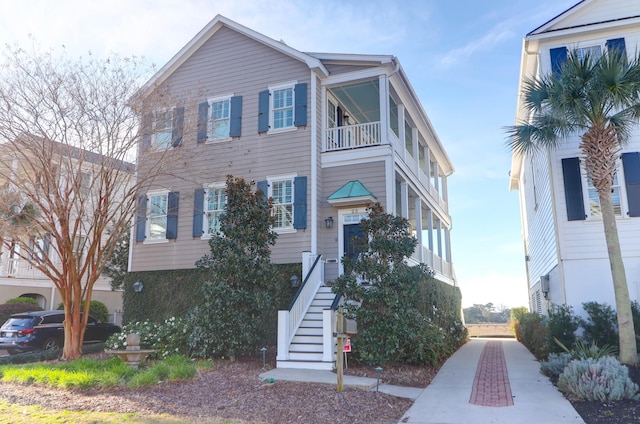 view of coastal inspired home