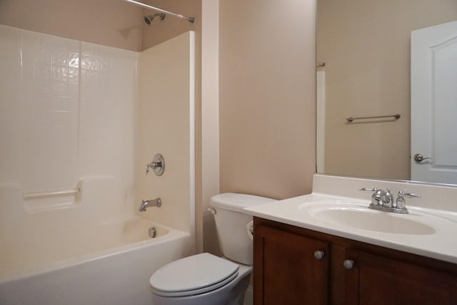 full bathroom featuring vanity, toilet, and shower / bath combination