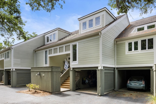 exterior space featuring a carport