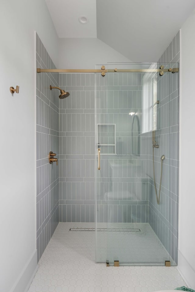 bathroom featuring walk in shower