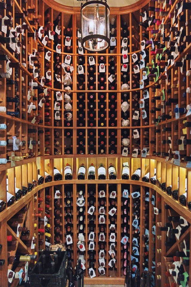 view of wine cellar