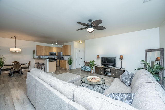 401 S Elgin Ct Unit 401, Charleston, SC 29414 - living area featuring light wood-style floors and a ceiling fan