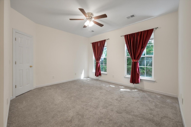 115 Golfview Ln, Summerville, SC 29485 - spare room with carpet, plenty of natural light, ceiling fan, and baseboards