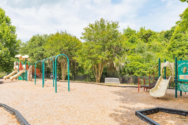 community play area with fence