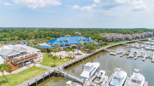 bird's eye view of a large body of water