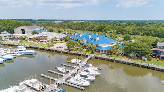 aerial view of a large body of water
