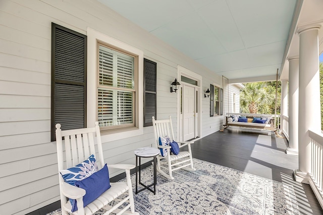 view of patio with covered porch
