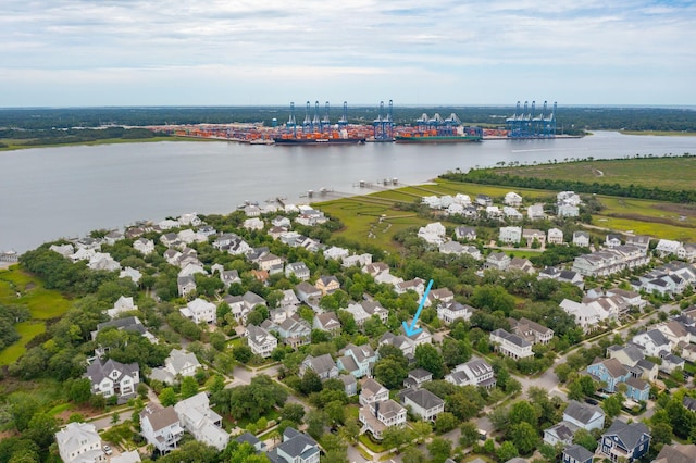 1407 Wando View St, Daniel Island, SC 29492 - aerial view of a large body of water and a notable bridge