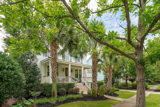 1407 Wando View St, Daniel Island, SC 29492 - view of front of home with covered porch and stairway