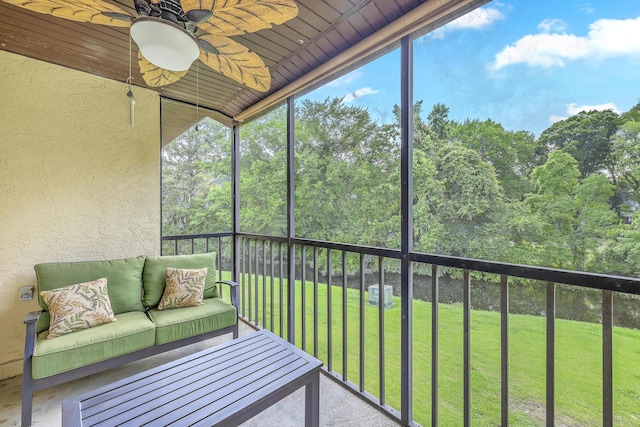 2174 Bees Ferry Rd Unit G, Charleston, SC 29414 - sunroom with an outdoor living space and ceiling fan