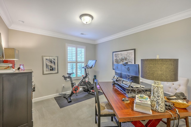3152 Riverine, Charleston, SC 29414 - carpeted office space featuring ornamental molding and baseboards