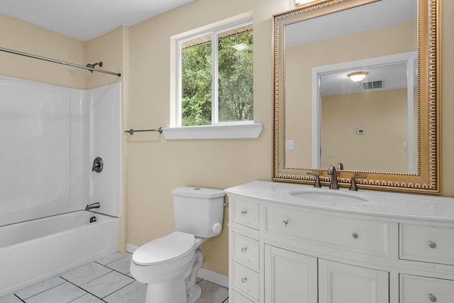62 Wexford Way, Walterboro, SC 29488 - bathroom featuring toilet, vanity, tub / shower combination, and baseboards
