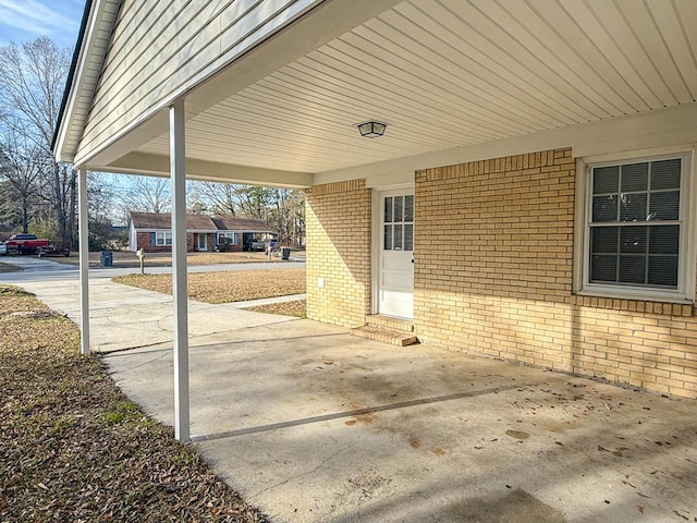 view of patio / terrace with a carport