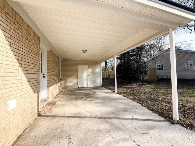 view of patio / terrace with a carport