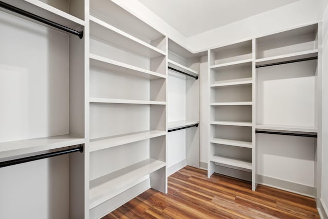 spacious closet with hardwood / wood-style floors