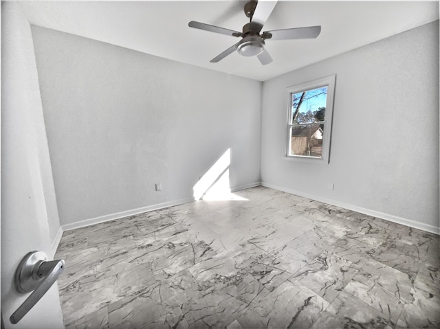 empty room featuring ceiling fan