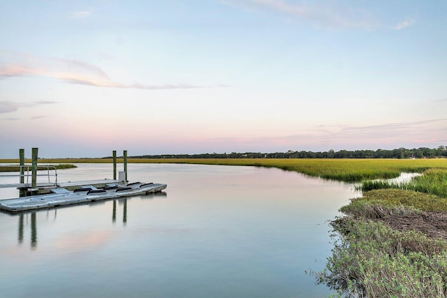 water view with a boat dock