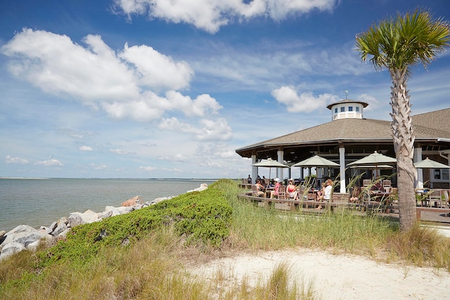 water view with a gazebo