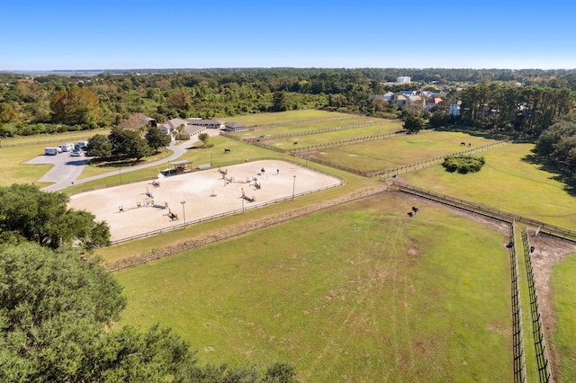 bird's eye view with a rural view