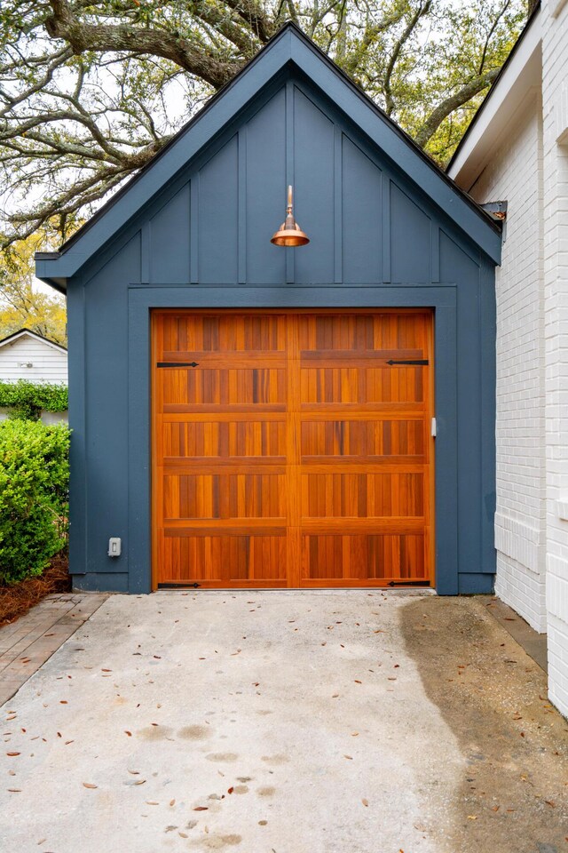 view of garage