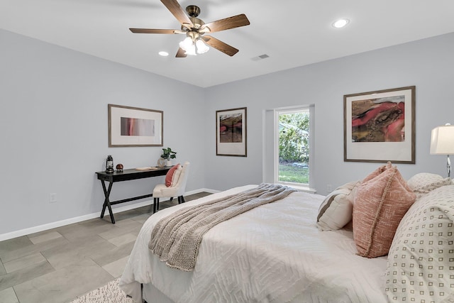 1085 Harts Bluff Rd, Wadmalaw Island, SC 29487 - bedroom with recessed lighting and a ceiling fan