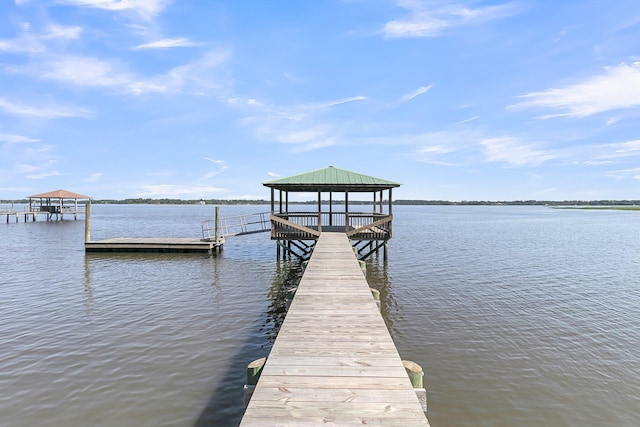 1085 Harts Bluff Rd, Wadmalaw Island, SC 29487 - dock area with a water view and a gazebo