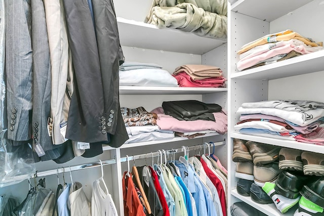 view of walk in closet